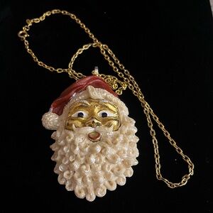 Razza Vintage Santa Claus Pendant Necklace - RARE